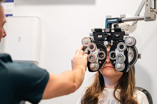 Young kid getting an eye exam at Lowcountry Eye Care