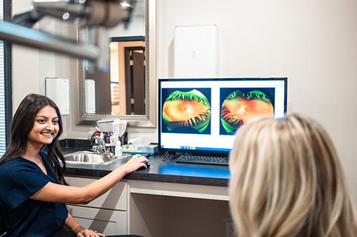 Checking eye condition at Lowcountry Eye Care